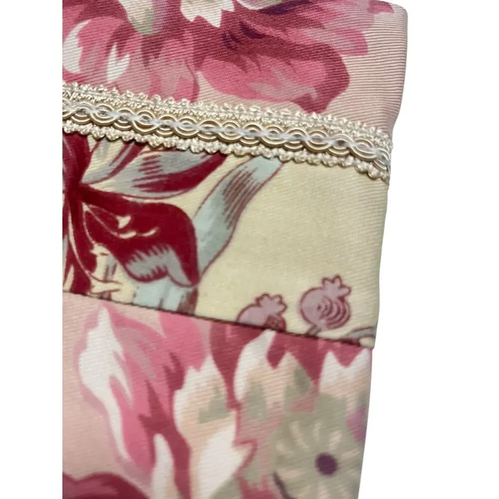 Set of 2 Vtg Croscill Euro Pillow Shams *Margarita* | Cottage Dusty Rose Floral